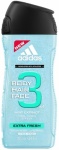 Adidas Адидас Гель для душа, шампунь и гель для умывания Body-Hair-Face Extra Fresh 3 в 1